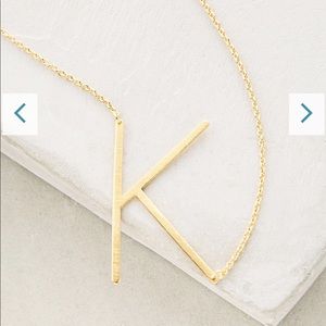 Anthropologie Block Letter Monogram Necklace